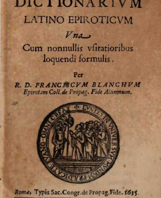 Fjalor latinisht-epirotisht, 1635 </br> (Botim kritik nga Bardhyl Demiraj, 2008)